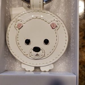 NIB Coach Retired Patent Leather Polar Bear Fob